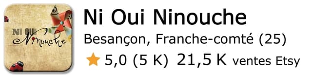 Ni Oui Ninouche Boutique en ligne Sumup Besançon Bourgogne-Franche-Comté Etsy