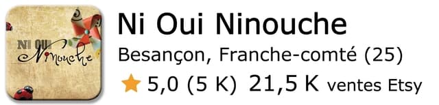 Ni Oui Ninouche Boutique en ligne Sumup Besançon Bourgogne-Franche-Comté Etsy